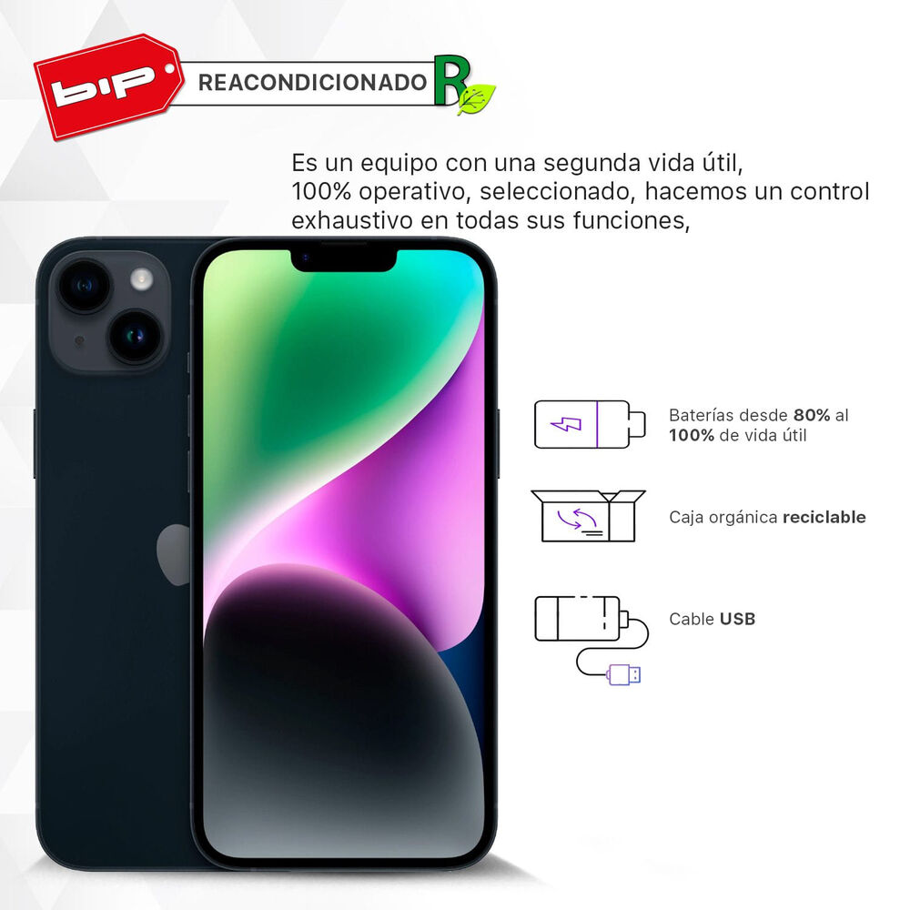 Iphone 14plus 256gb - Midnight- Reacondicionado -grado A image number 0.0