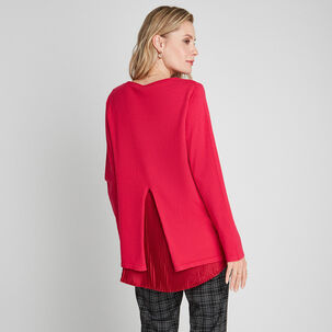 Sweater Cuello Redondo Con Espalda Plisada