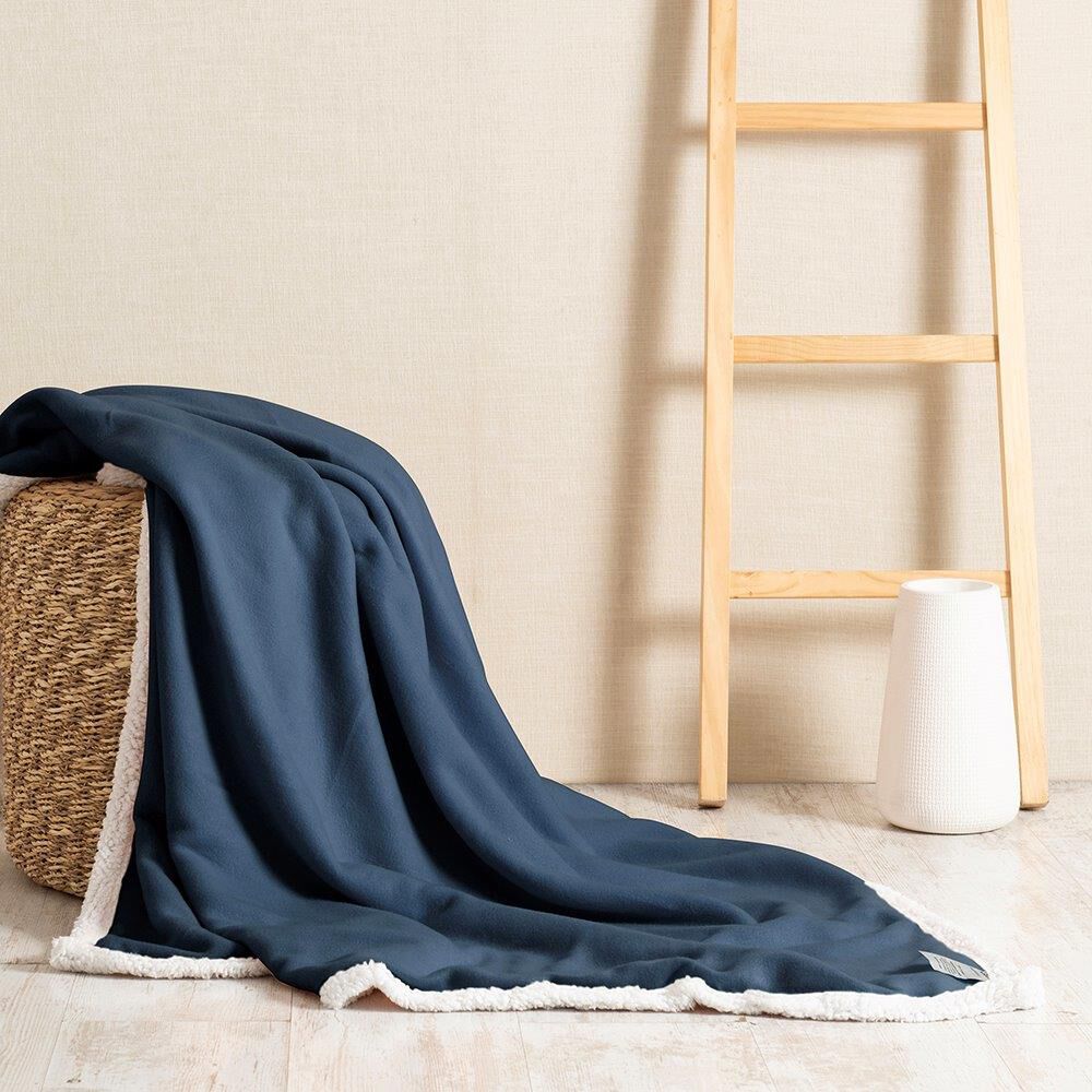 Manta Polar Sherpa 127x152 Azul image number 0.0