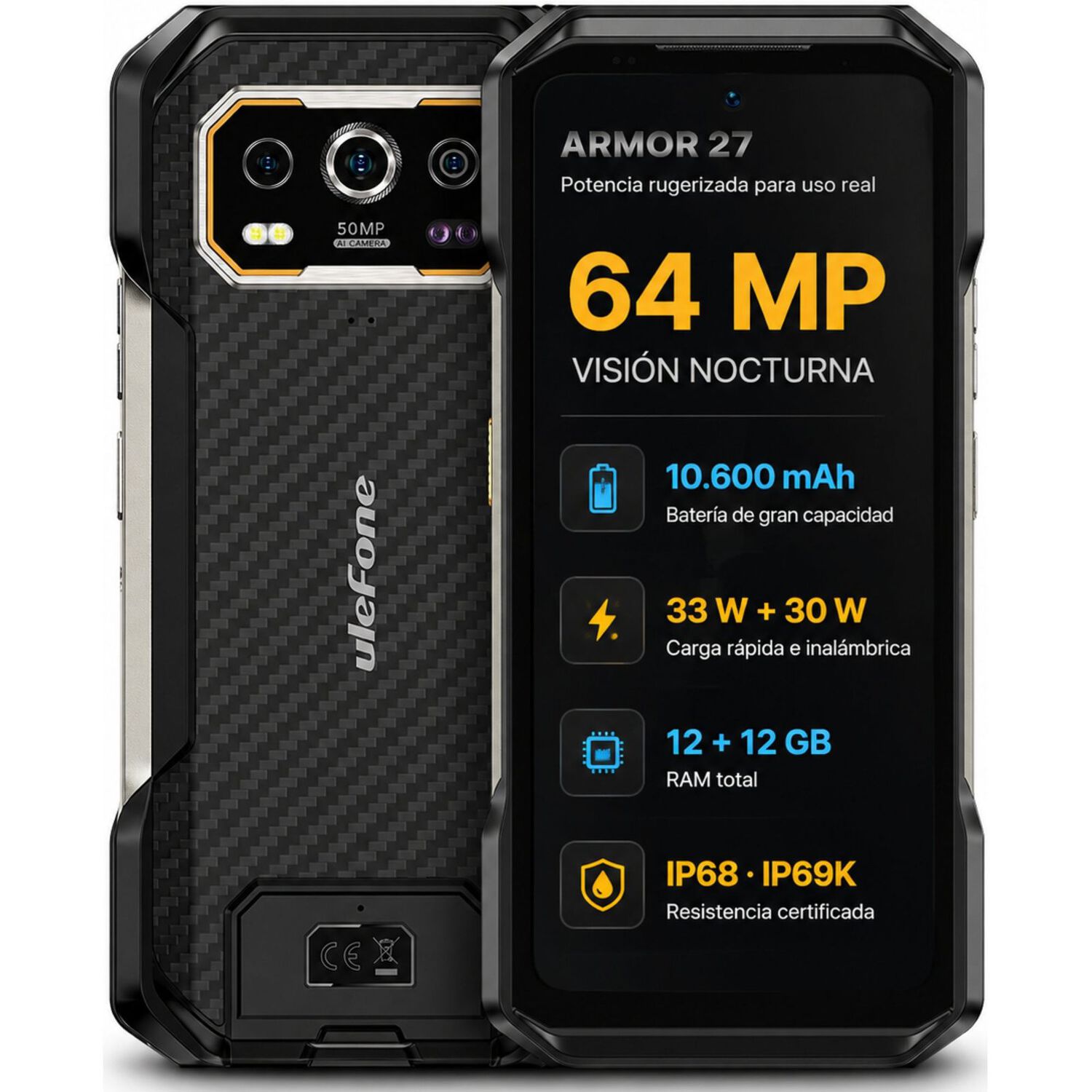 Ulefone Armor 27 Celular Rugged 24gb 256gb 10600mah image number 0.0