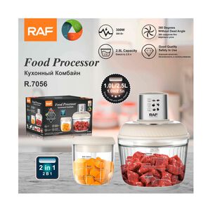 Procesador De Alimentos El&eacute;ctrico Con 2 Tazones De Vidrio 300w