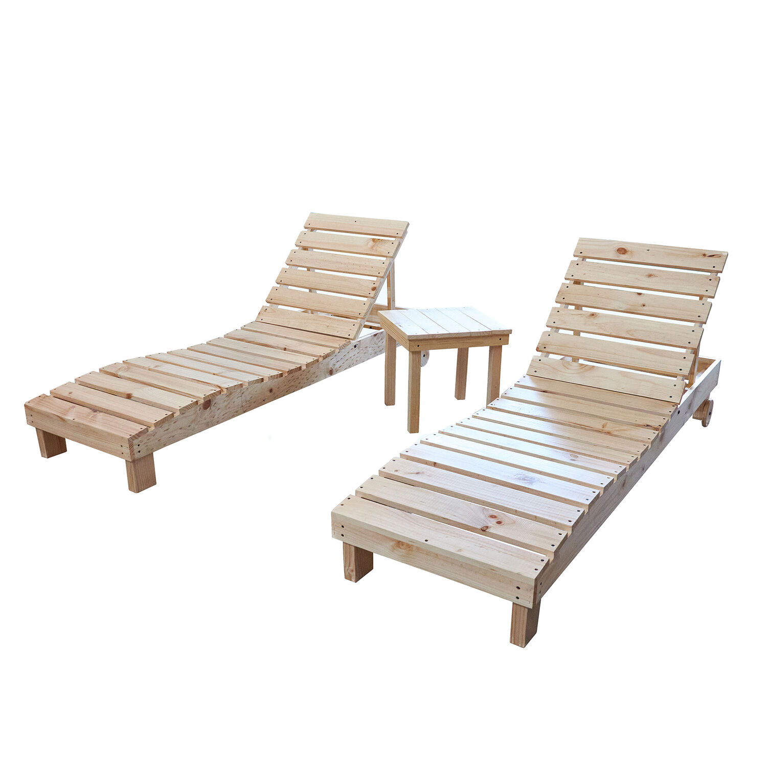Reposeras Pack-2 + Mesa En Madera Natural Tapiz Cafe image number 1.0