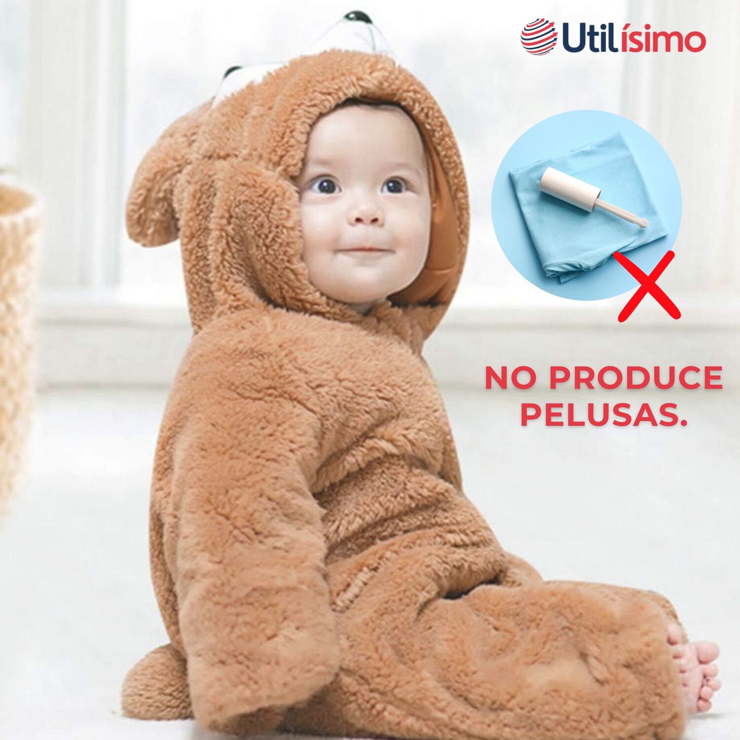 Enterito Oso Con Capucha Bebe Polar Marr&oacute;n image number 5.0