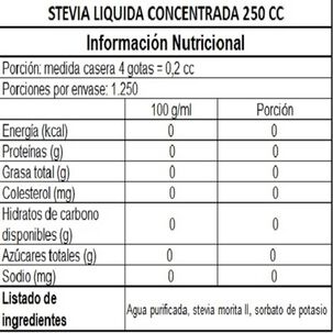 Stevia L&iacute;quida Full Concentrada - 250 Ml.