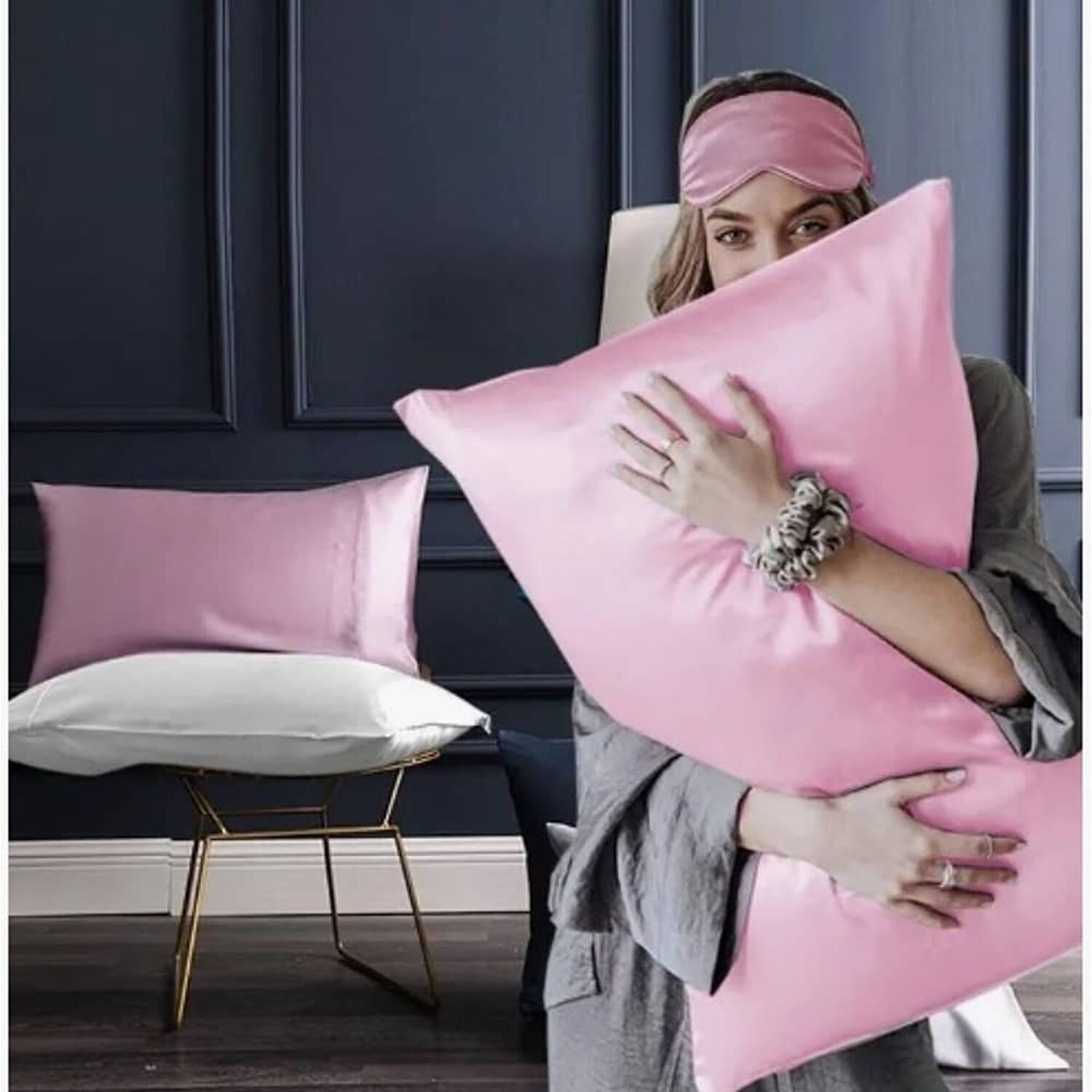 Set 2 Funda Almohada Sat&iacute;n Rosado image number 2.0