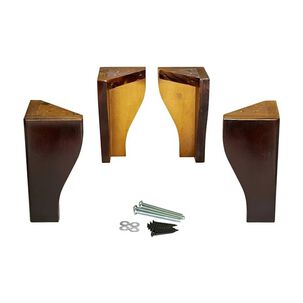 Kit De 4 Patas Para Cama Europea Color Chocolate