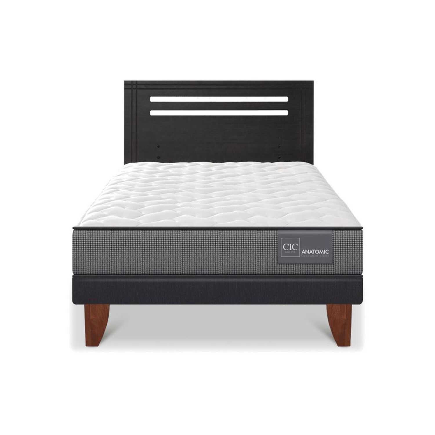 Cama Europea Cic Anatomic / 1.5 Plazas / Base Normal + Respaldo image number 0.0