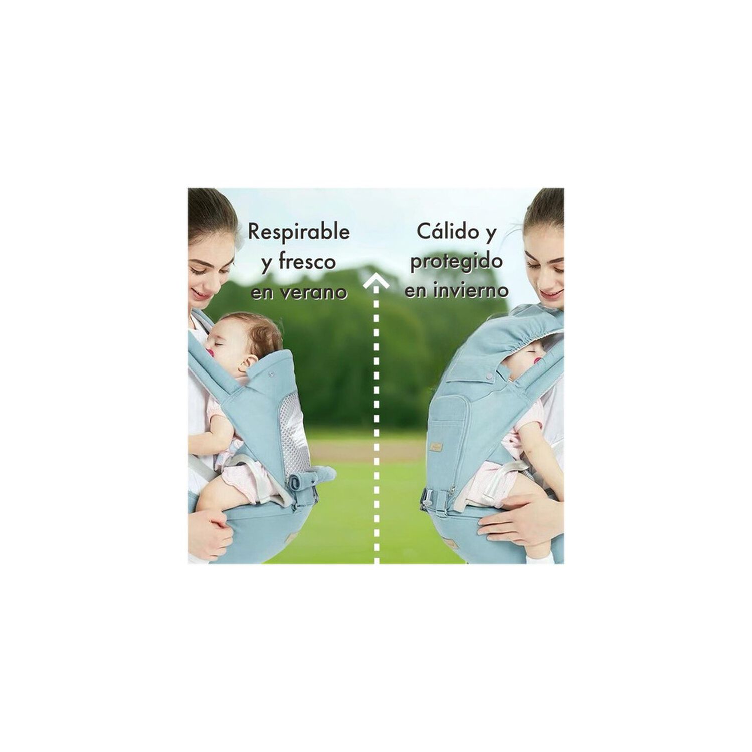 Portabeb&eacute; Ergon&oacute;mico Multifuncional 3 En 1 Lubabycas Menta image number 2.0