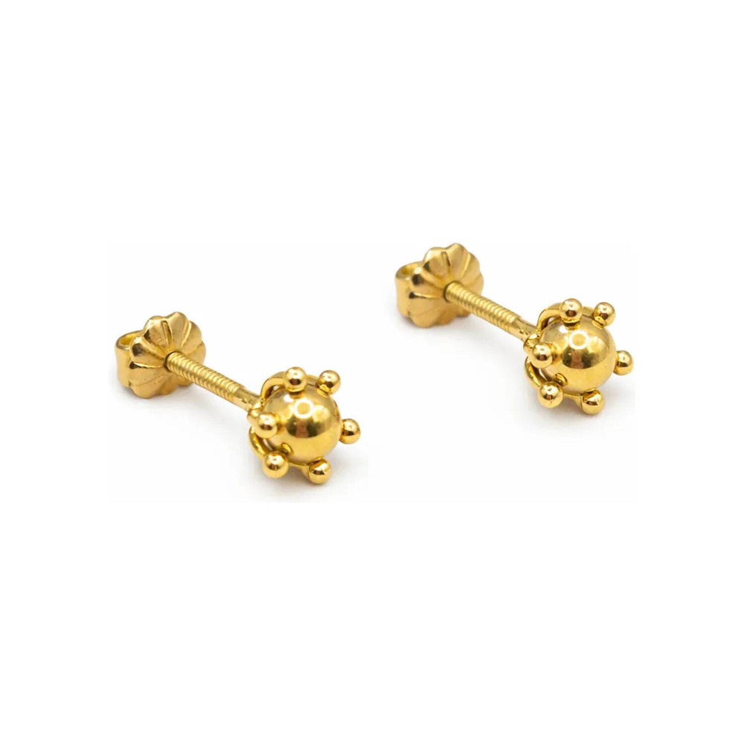 Aros Bolita Pistilo 9mm No6 Oro 18k 3.60gr Regalo Mujer Dorado image number 1.0
