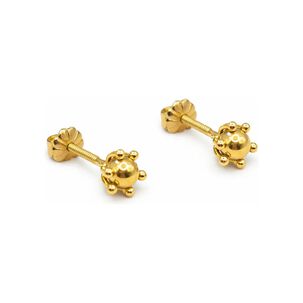 Aros Bolita Pistilo 9mm No6 Oro 18k 3.60gr Regalo Mujer Dorado