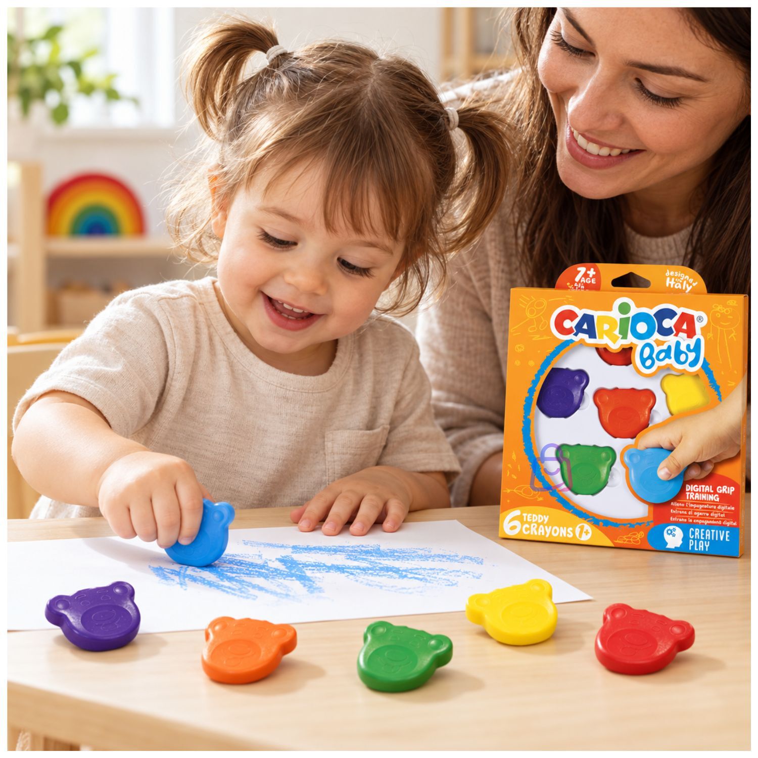 Crayones Carioca Baby Teddy 6 Colores Beb&eacute;s - Ps image number 2.0