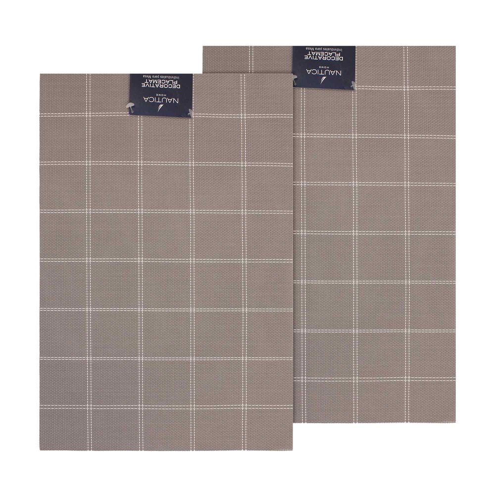 Pack 2 Individuales De Mesa Nautica Home 45x30cm Caf&eacute; A Cuadros image number 3.0
