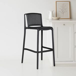Taburete Alto Capri Polipropileno - Negro