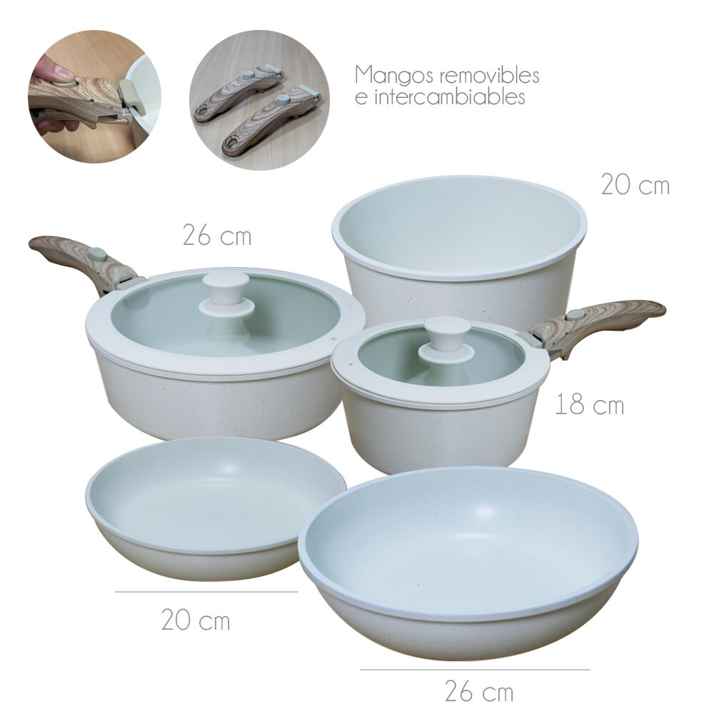 Juego De Ollas Y Sartenes Con Mango Desmontable image number 2.0