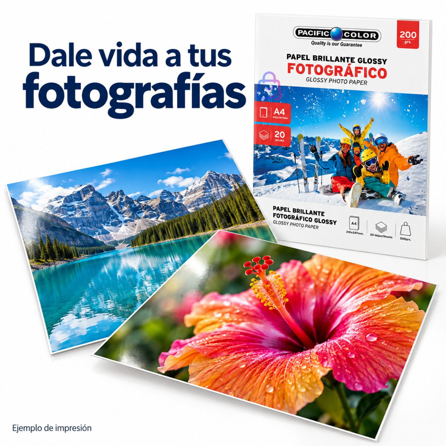 Papel Fotogr&aacute;fico Glossy A4 200g 20 Hojas Brillante - Ps image number 2.0