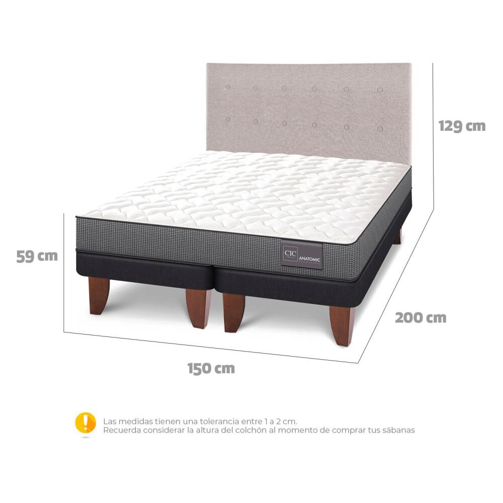 Cama Europea Cic Anatomic / 2 Plazas / Base Dividida + Respaldo image number 2.0