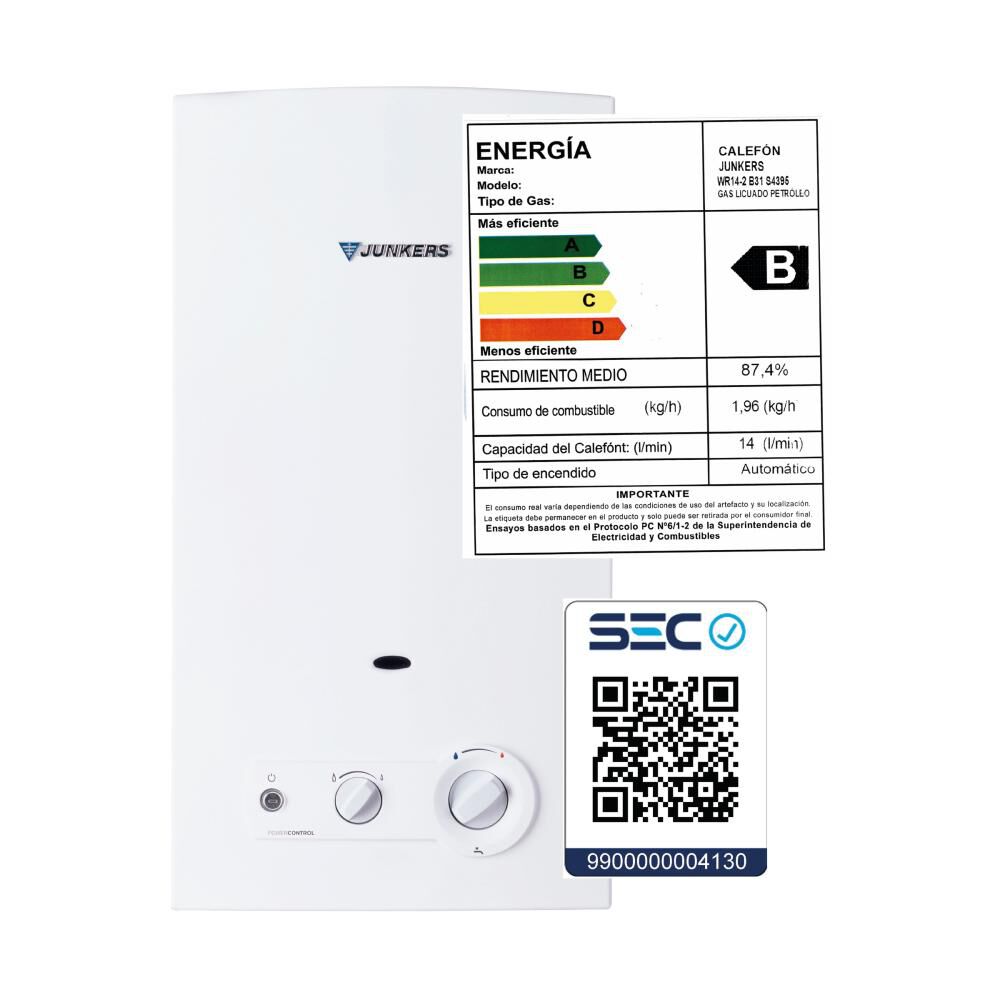 Calefont Junkers Minimaxx / Tiro Natural / Gas Licuado  / 14 Litros image number 8.0