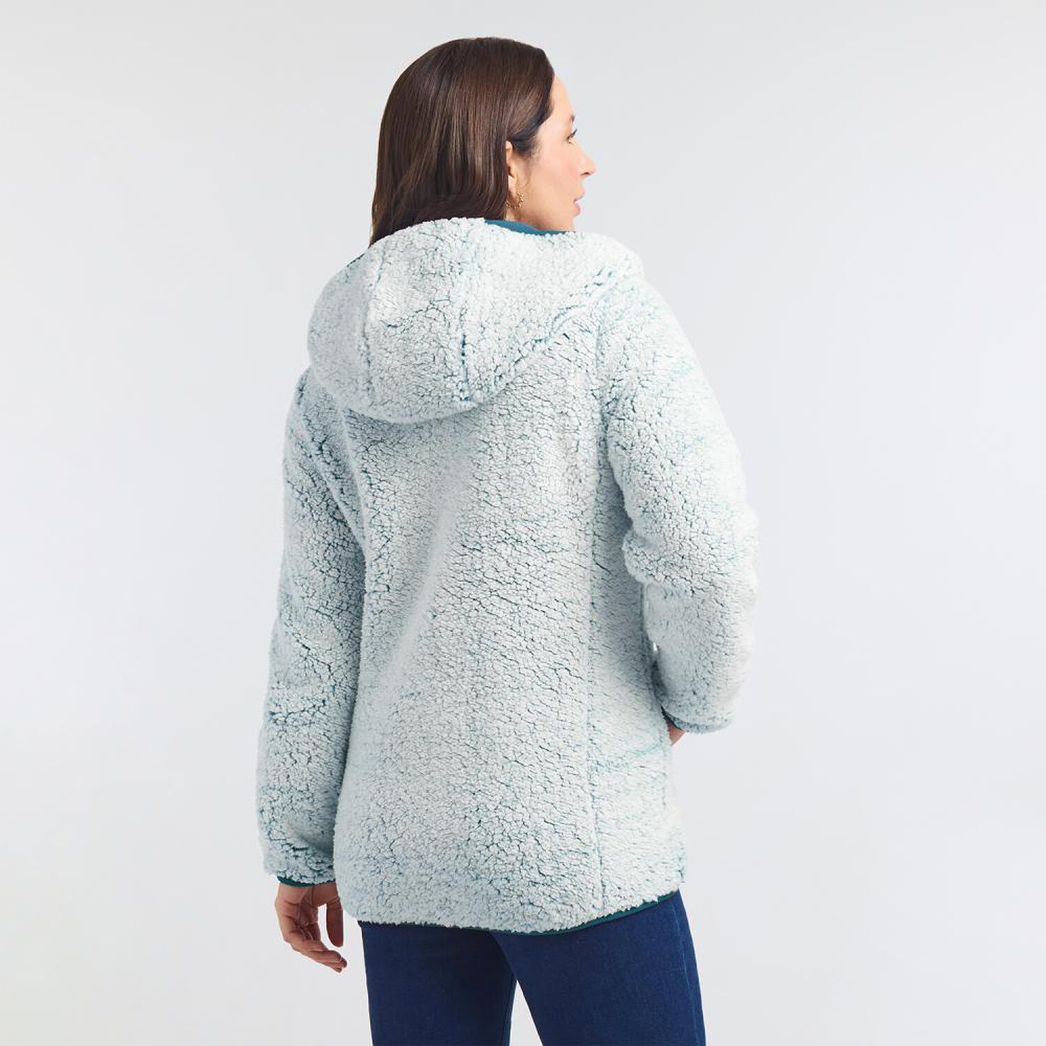 Chaqueta Sherpa Melange Cuello Alto Con Capucha Mujer Geeps image number 1.0