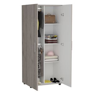 Closet 2 Puertas Fm-021g - Gris Claro