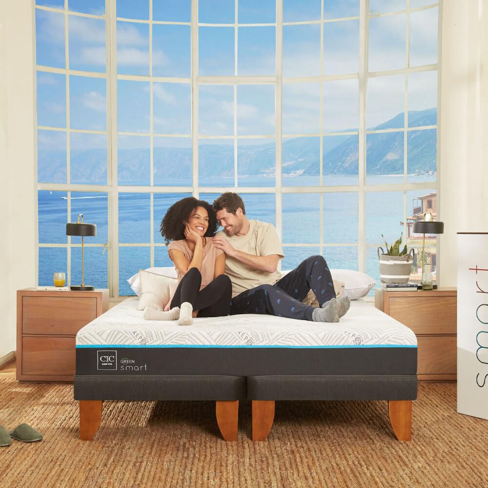 Cama Europea Cic Green Infinity / 2 Plazas / Base Dividida + Respaldo image number 5.0