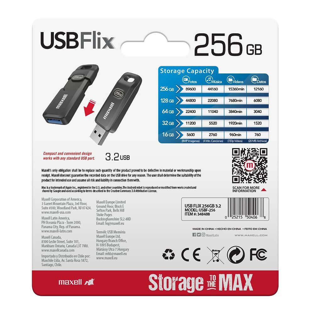 Pendrive Maxell Flix 256gb 3.2 image number 4.0