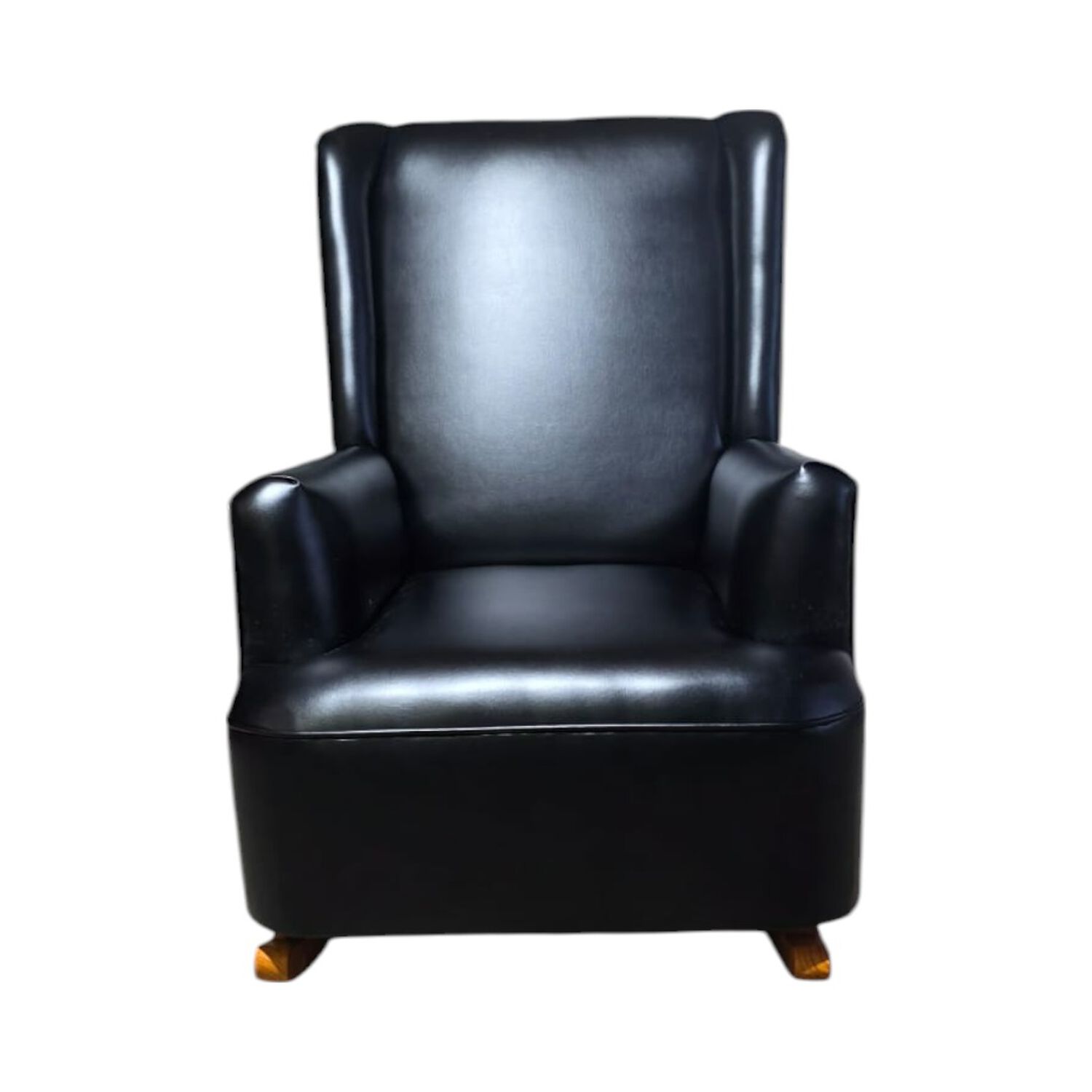Sillon Mecedor Ecocuero Negro image number 4.0