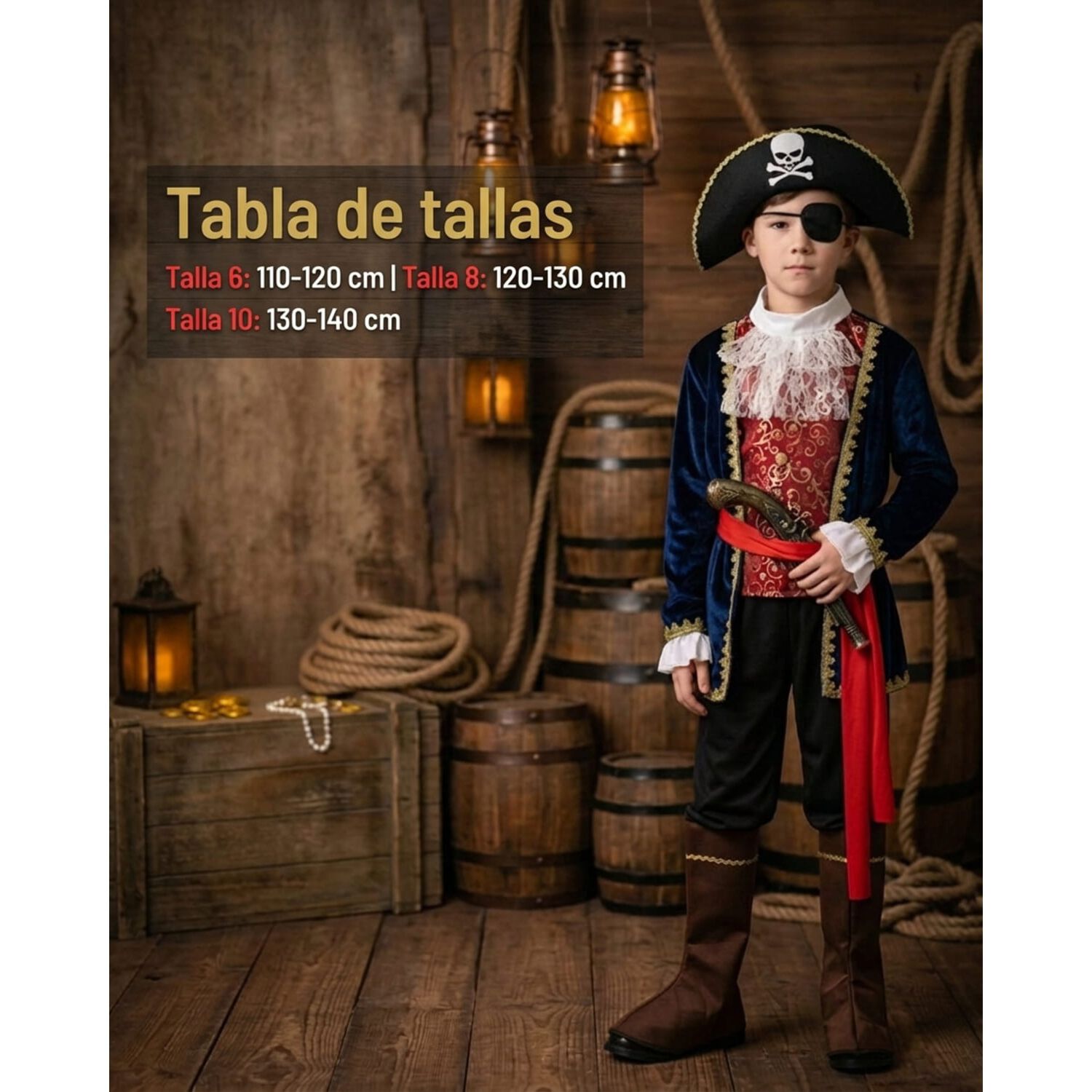 Disfraz Cosplay Pirata Corsario Piratas Infantiles Todos Ni&ntilde;o image number 12.0