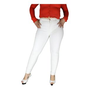 Pantal&oacute;n Ecocuero Mosaico Mujer Blanco Skinny 36-46