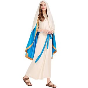 Disfraz Cosplay De Virgen Mar&iacute;a B&iacute;blica Para Adulto