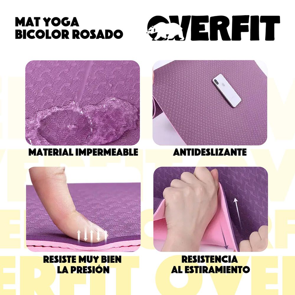 Mat Yoga Tpe 6mm Overfit Alfombra Ejercicio Pilates Bicolor image number 5.0