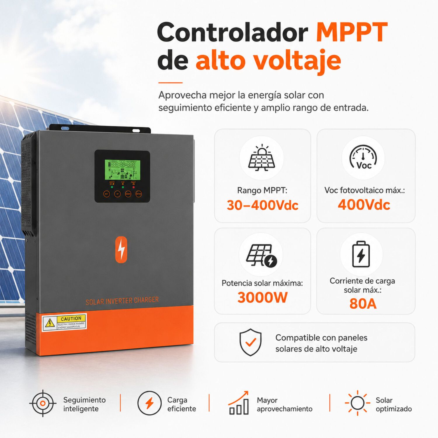 Inversor Solar H&iacute;brido Powmr 3000w 24v | Mppt 400v Onda Pura image number 7.0