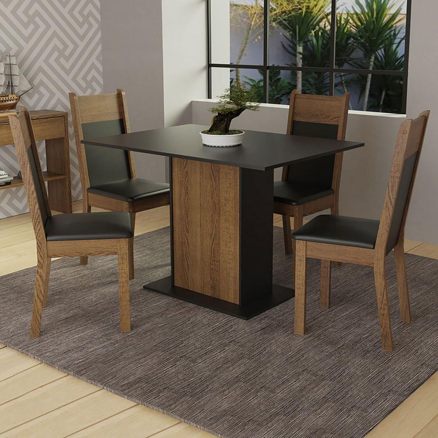 Juego De Comedor Vekkahome Elia Nelly / 4 Sillas image number 0.0