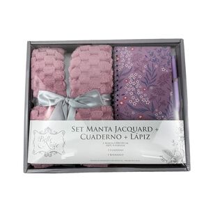 Set Manta Jacquard Belle Noite + Cuaderno Y L&aacute;piz