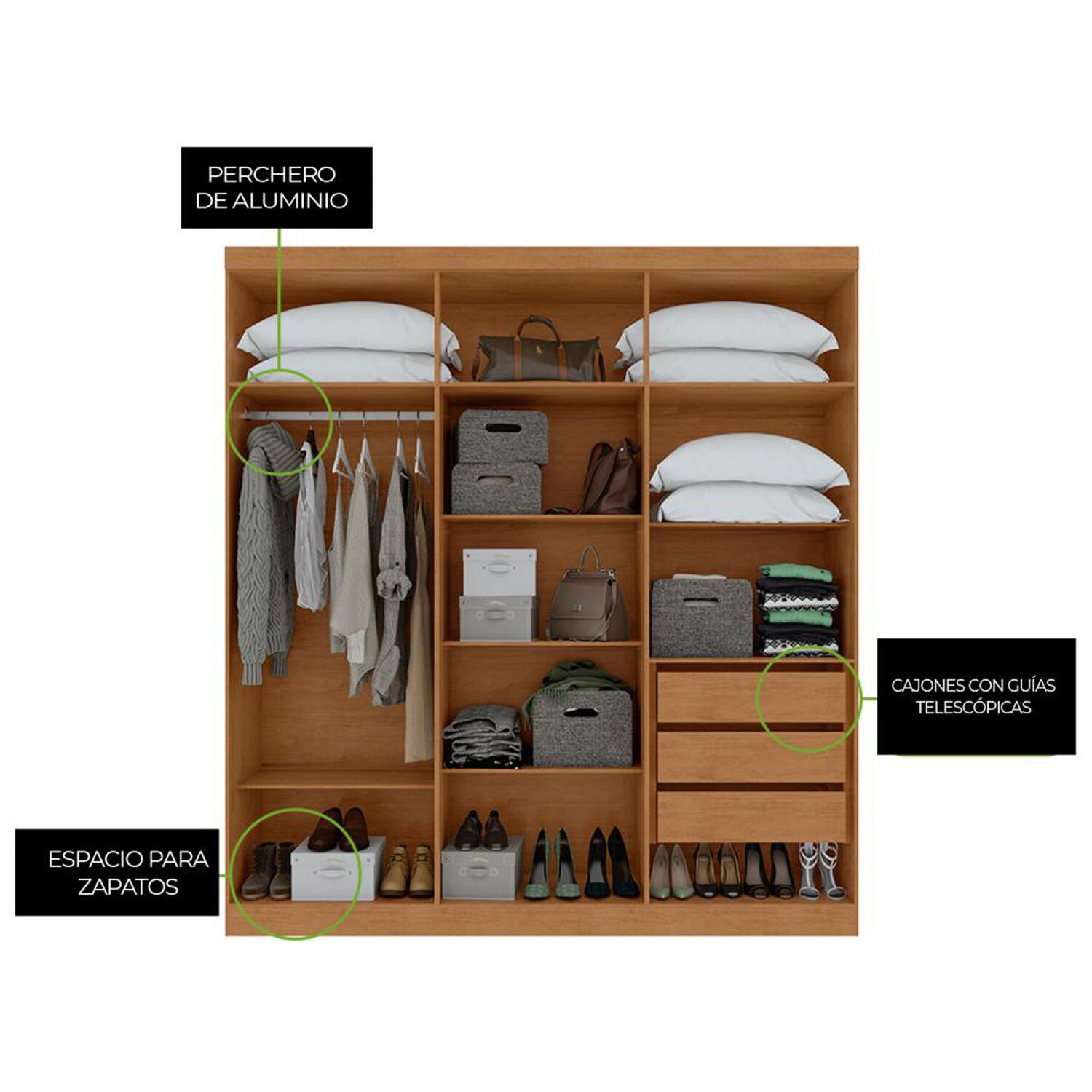 Cl&oacute;set Di Poretti Design Closet Jazz / 6 Puertas / 3 Cajones image number 1.0