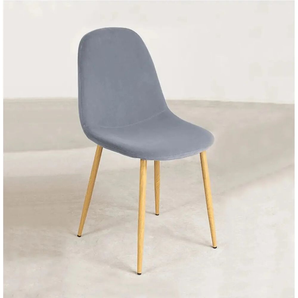 Silla Scoop Wood Velvet Gris image number 1.0