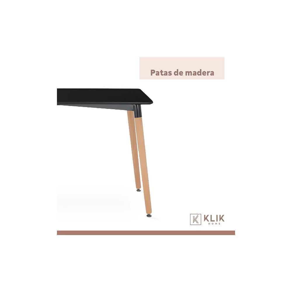 Comedor Mesa Rectangular Negra + 4 Sillas Tulip Negras image number 6.0