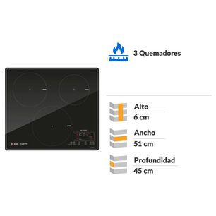 Encimera Vitrocer&aacute;mica Sindelen CEI-4342NG / 3 Quemadores