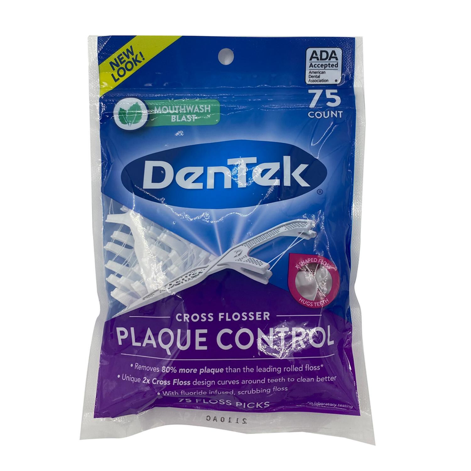 Hilo Dental Cross Flosser Dentek 75 Unidades image number 2.0