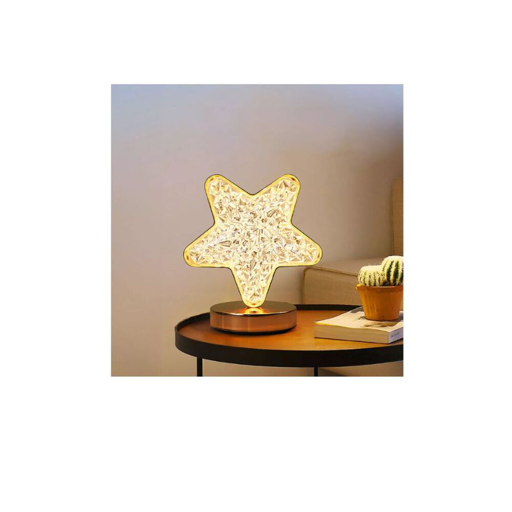 Lampara De Mesa Recargable Usb Con Forma De Estrella image number 2.0