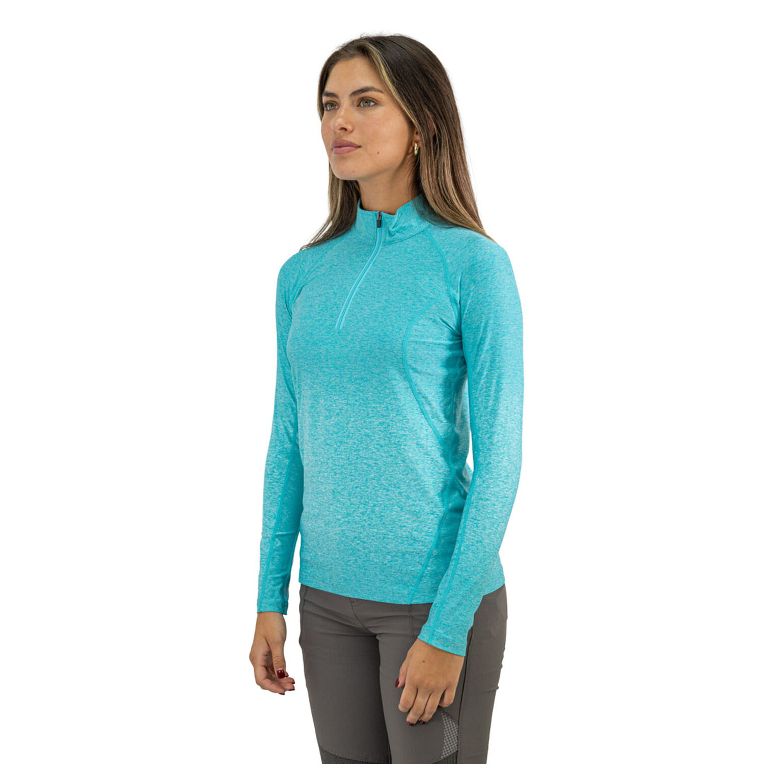 Polera Dry Fit Hw Manga Larga Mujer Turquesa image number 2.0