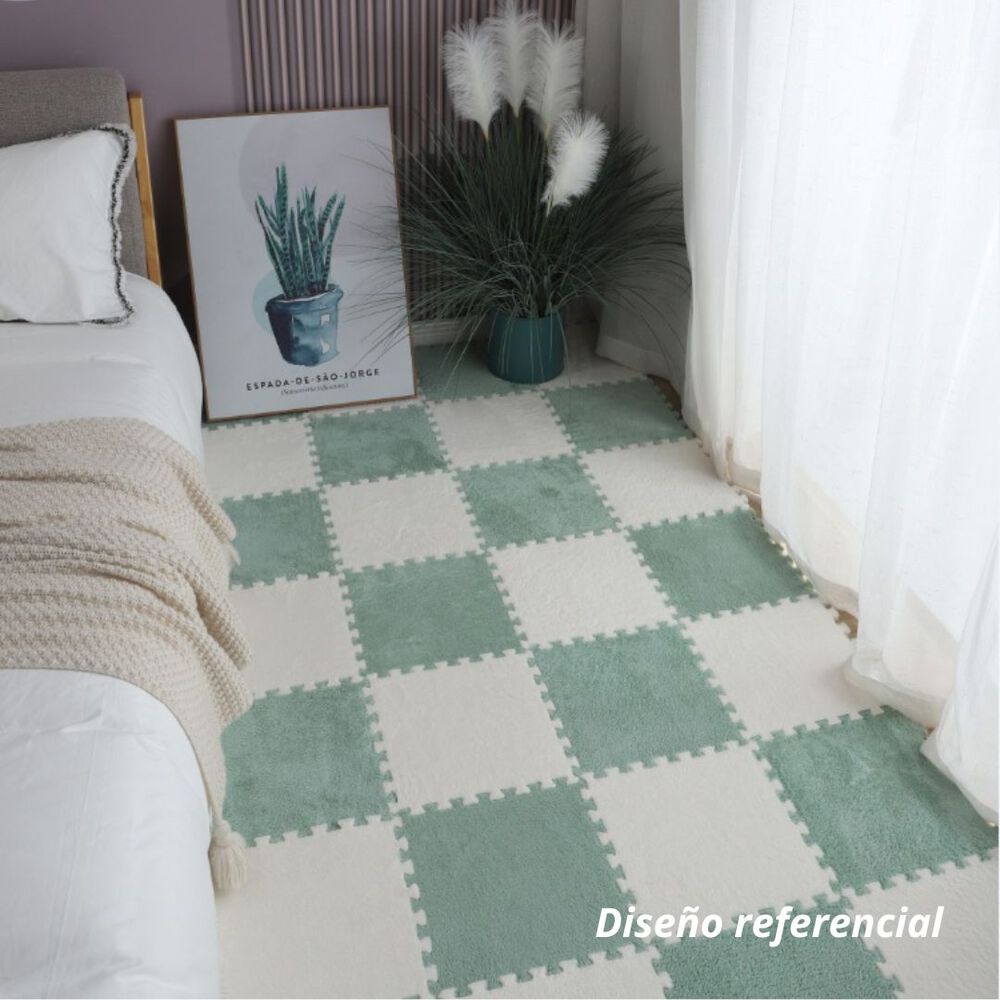 Pack 6 Alfombras Rompecabezas Felpa Shaggy 30x30 Cm Armables image number 6.0