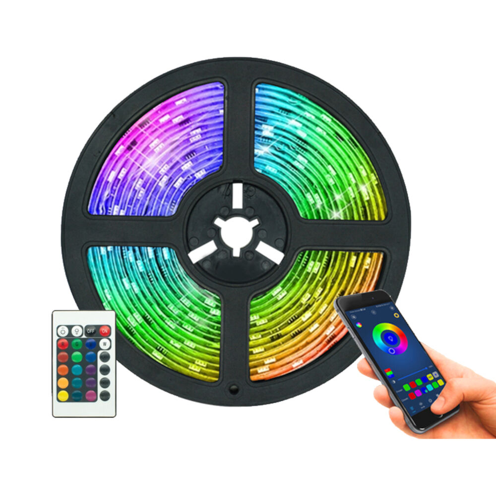 Tira Luces Led 5 Metros Rgb Control Remoto Y Bluetooth image number 0.0