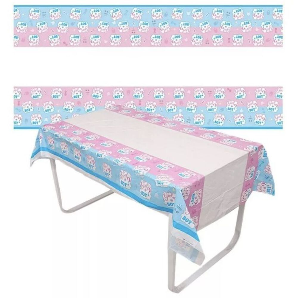 Mantel Plástico Decoración Rectangular Motivo Girl Or Boy? image number 0.0