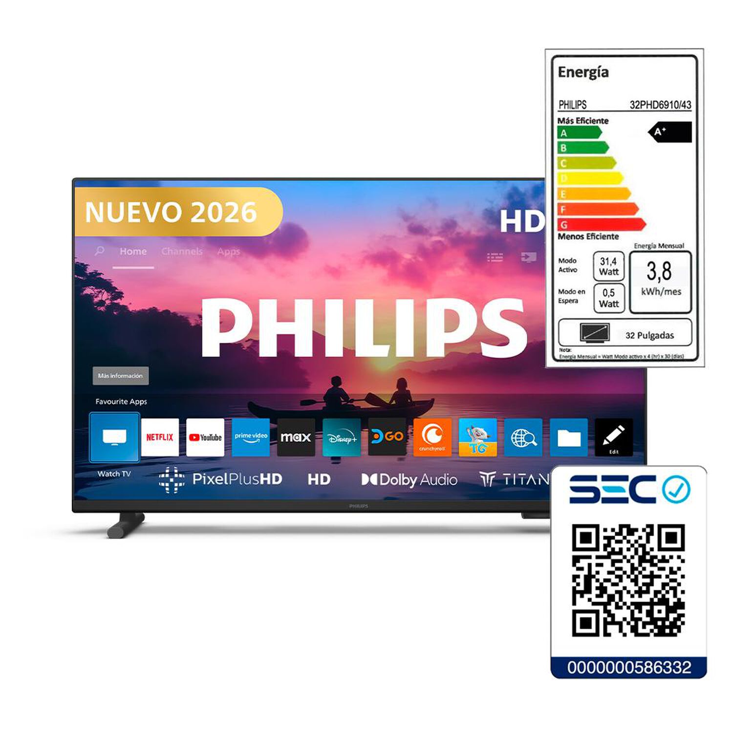 Led 32" Philips 32PHD6910 / HD / Smart TV image number 8.0