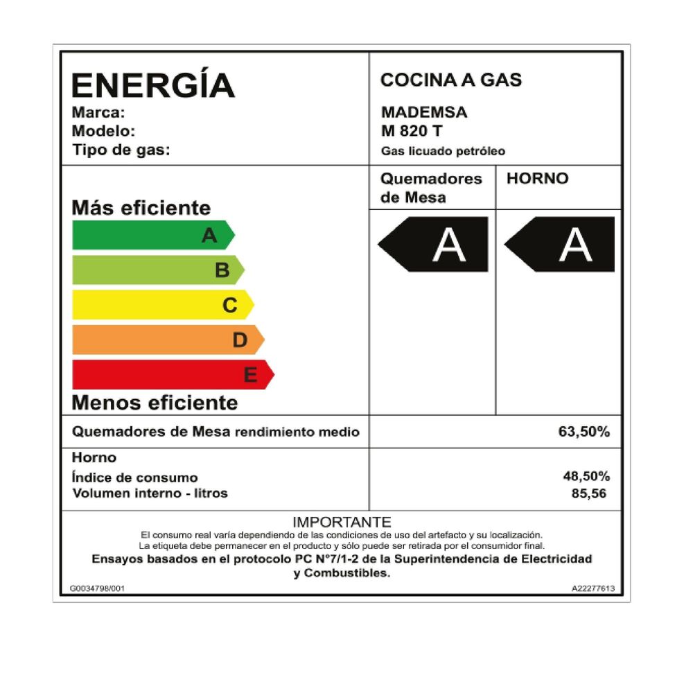 Cocina A Gas 6 Platos Mademsa Quemadores Laterales M 820 T image number 10.0