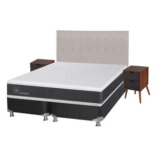 Box Spring Cic Ortopedic / King / Base Dividida  + Set De Maderas