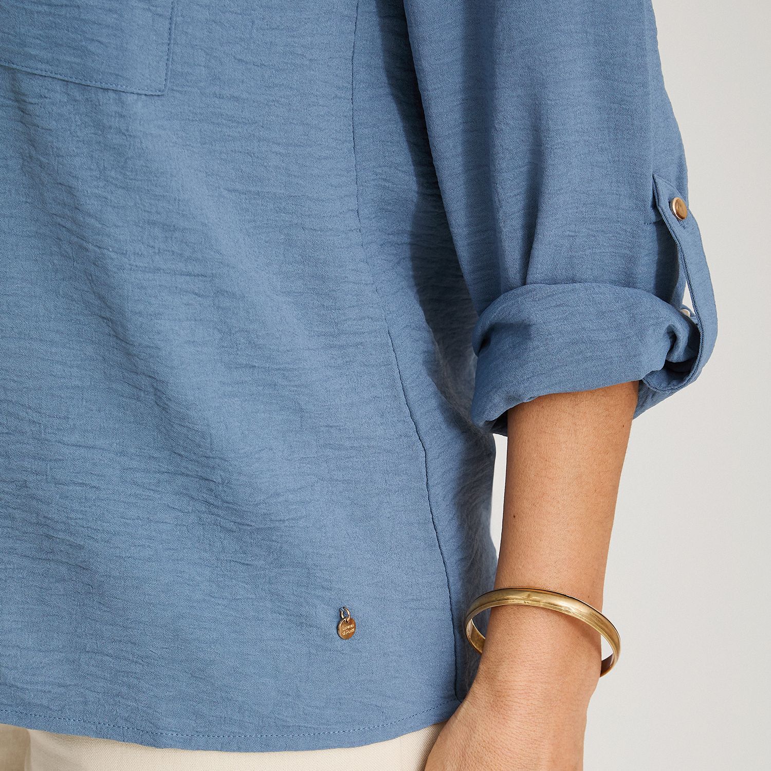 Blusa Manga Larga Cuello Camisero Mujer Lorenzo Di Pontti image number 3.0