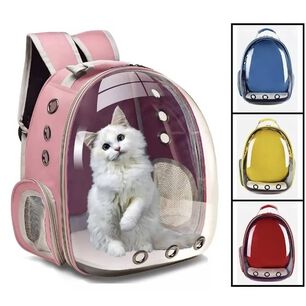 Bolso Mochila Porta Perros Jaula Transporte Perros Gatos Rosa