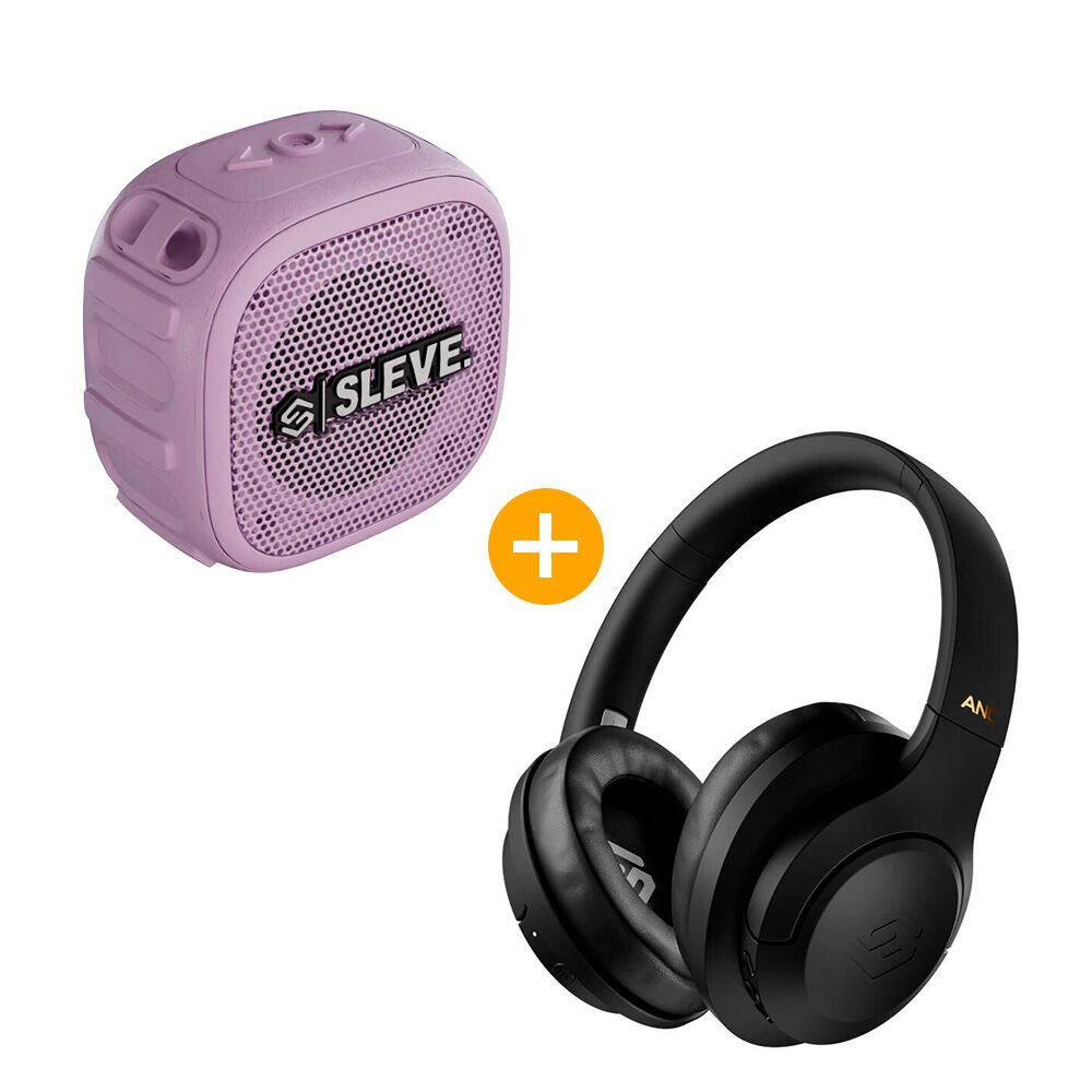 Aud&iacute;fonos Sleve Pulse ANC 2Gen Black + Parlante Bluetooth Boom Mini Violet Glow image number 0.0