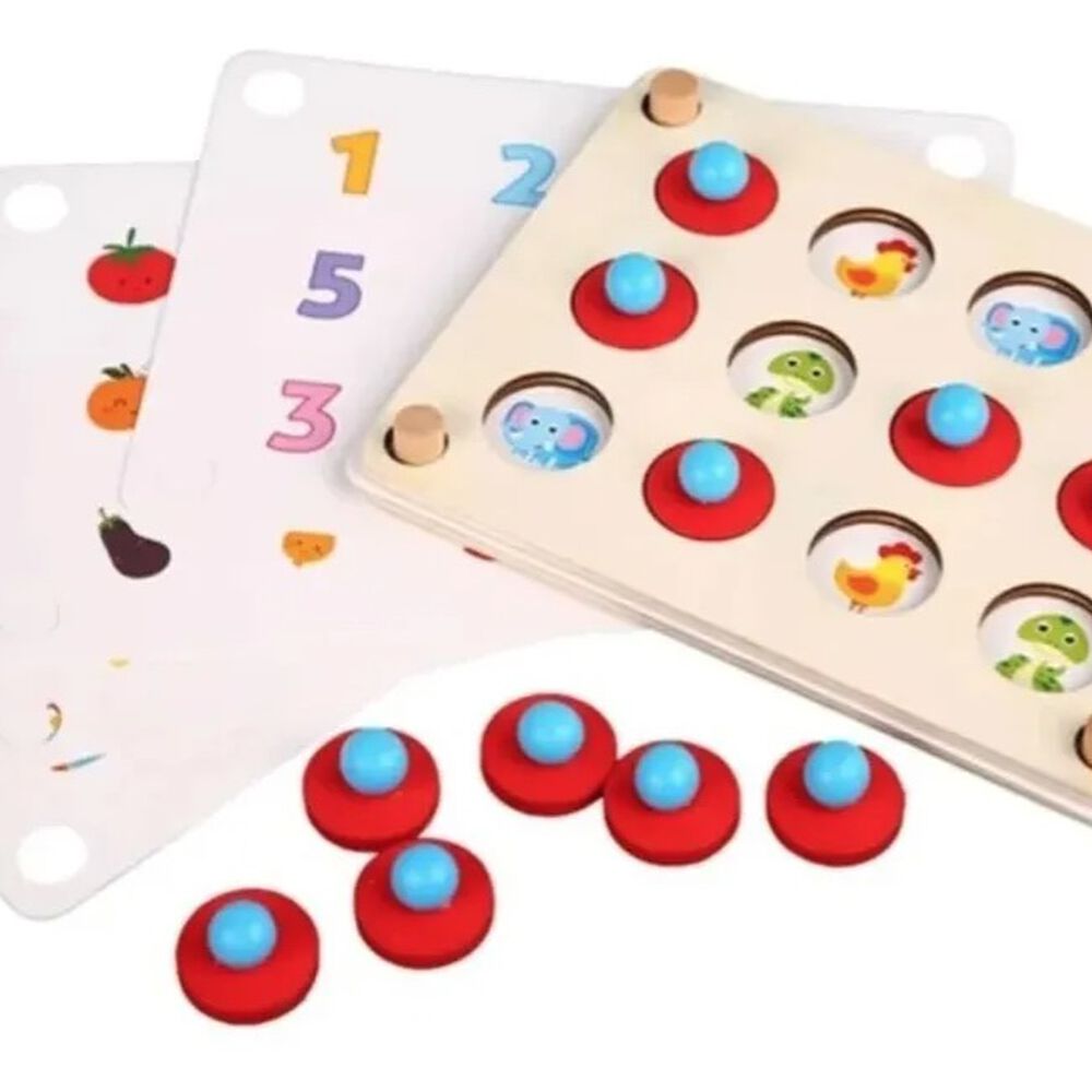 Juego Memorice De Madera Montessori Tarjetas Intercambiables image number 1.0